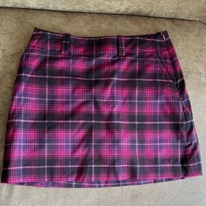 Nike Pink and Black Plaid Mini Skirt